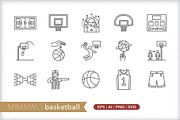 Minimal basketball icons, an Outline Icon by Picture Window (Thumbnail 1 of 5)