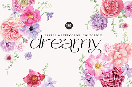 DREAMY watercolor pastel flowers