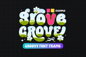 Grove Groovy Canva Font Frames, a Design Template by Jozoor