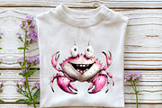 Whimsical Summer Crab Clipart, an Illustration by OK Design (Thumbnail 6 of 6)