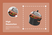 Kitchen Interior 3D Icon Set, a Work Illustration by twinstd (Thumbnail 3 of 6)