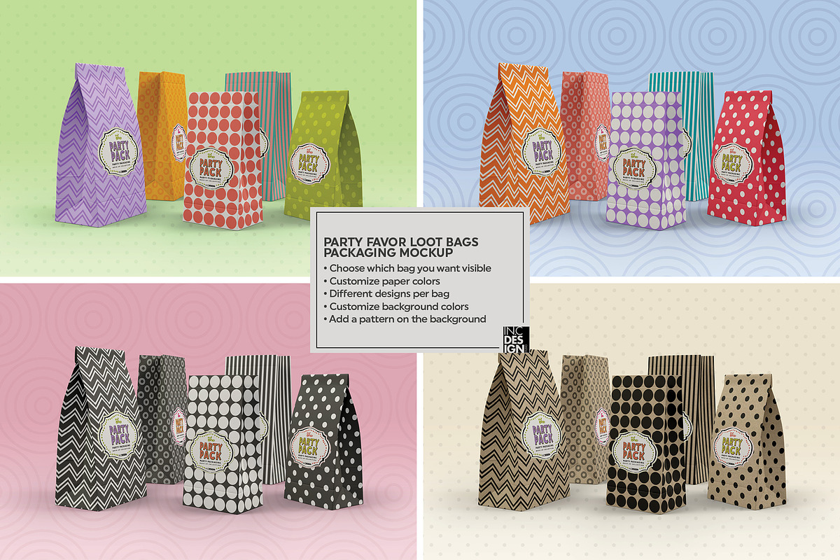 Loot Bags Packaging Mockup, a Packaging Mockup by INCDesign (Photo 2 of 9)