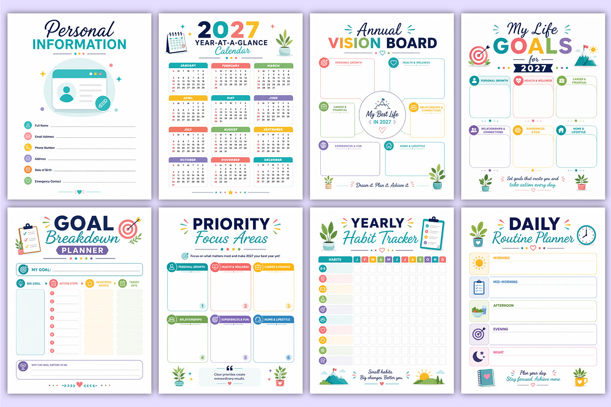 2027 Modern Life Organizer | Self, a Stationery Template by Mustafiz (Photo 2 of 4)