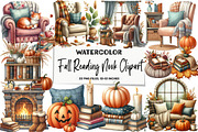 Fall Reading Nook Clipart, an Illustration by DreamArtGraphic (Thumbnail 1 of 4)