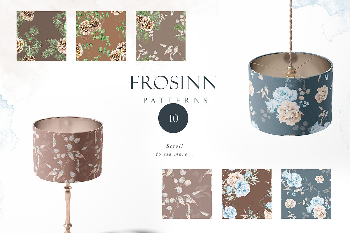 Watercolor dusty blue floral clipart, an Illustration by MariGraphic boutique (Photo 5 of 9)