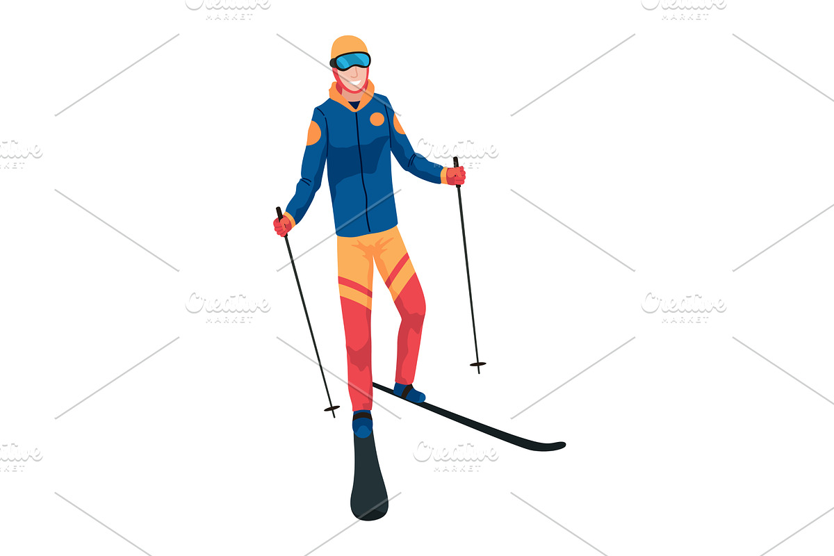 Skier, icon. Sportsman doing, a Sport Illustration by Things for designers
