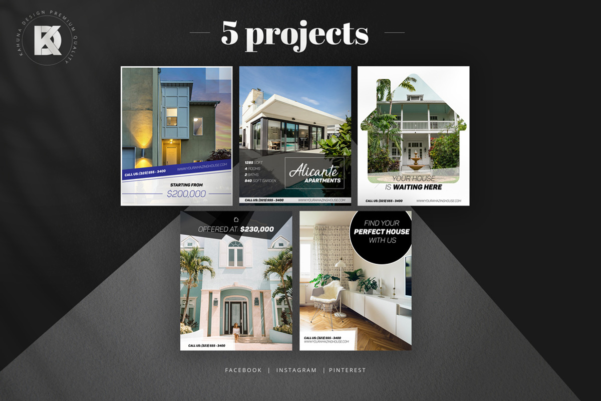 Real Estate Social Media Pack, a Social Media Template by Kahuna Design (Photo 6 of 6)