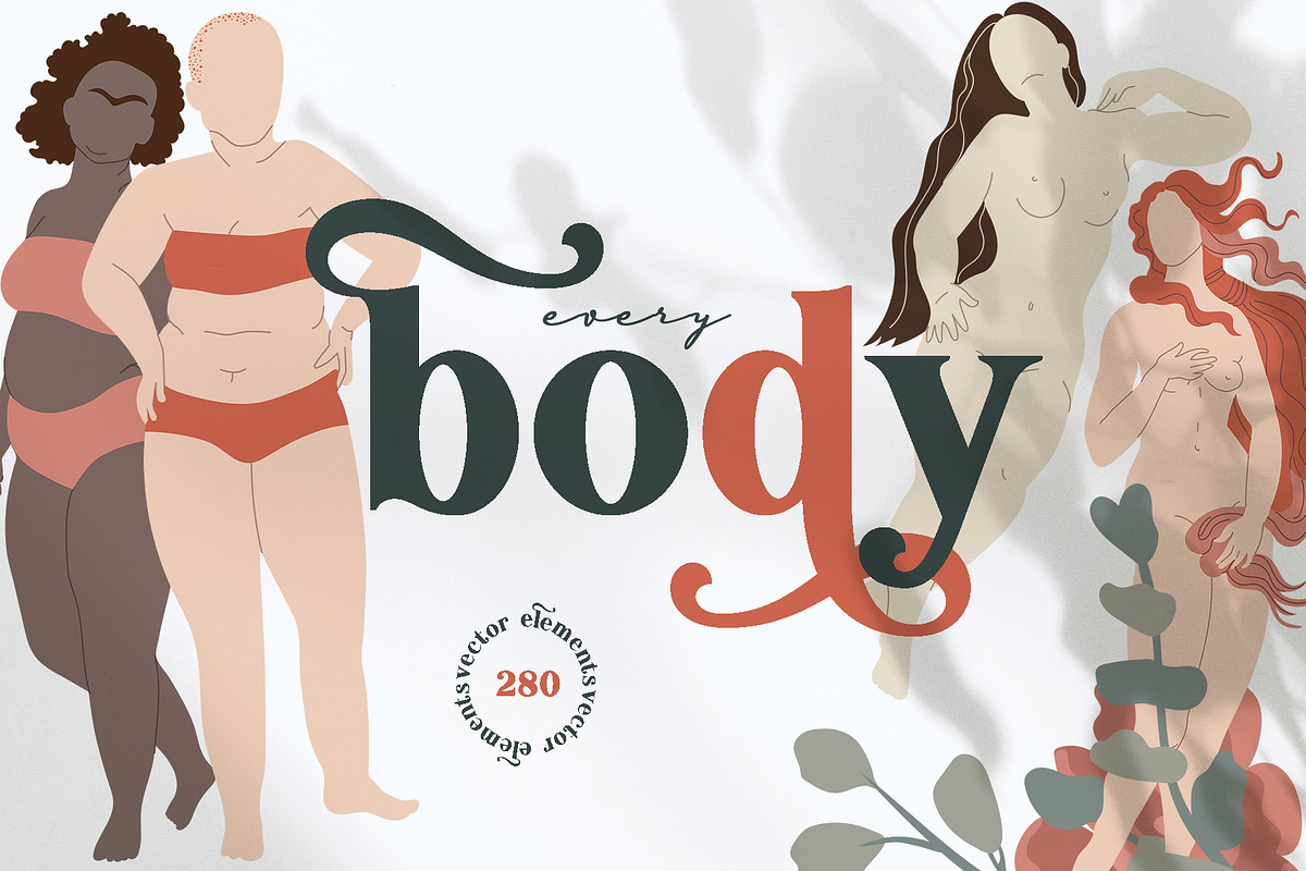 Body Positive Vector Collection, a Person Illustration by Kate Galunga Artstore (Photo 1 of 22)