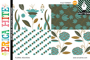 Floral Nouveau Patterns (EPS Format)