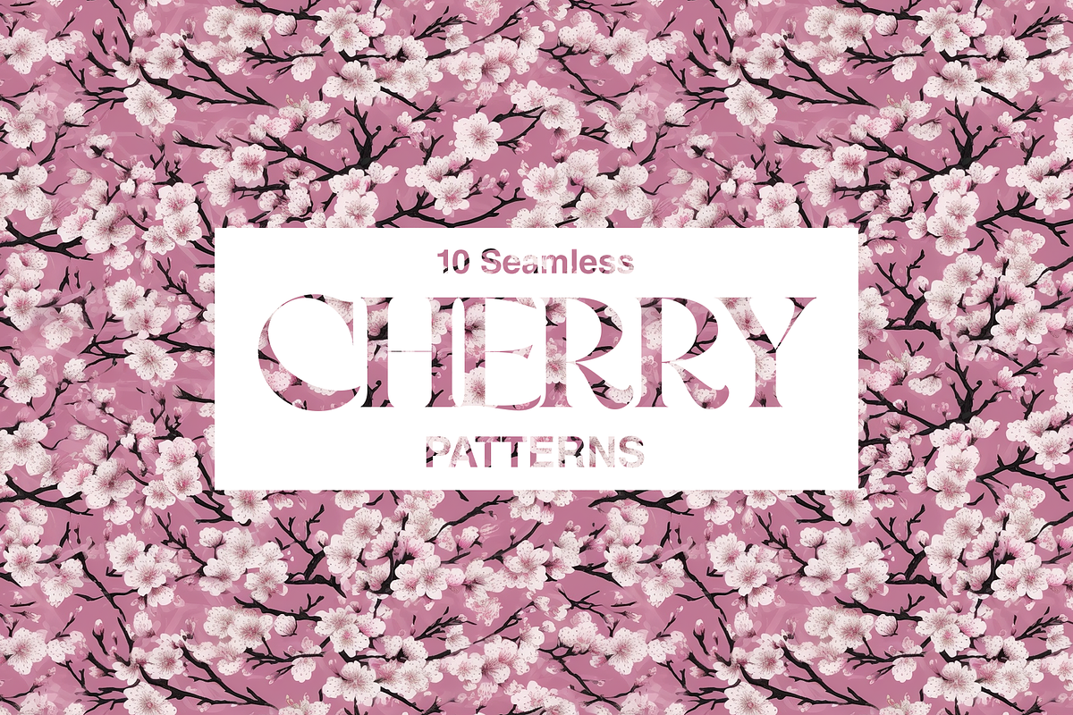 10 Cherry Blossom Patterns, a Pattern Graphic by Motifs (Photo 6 of 12)