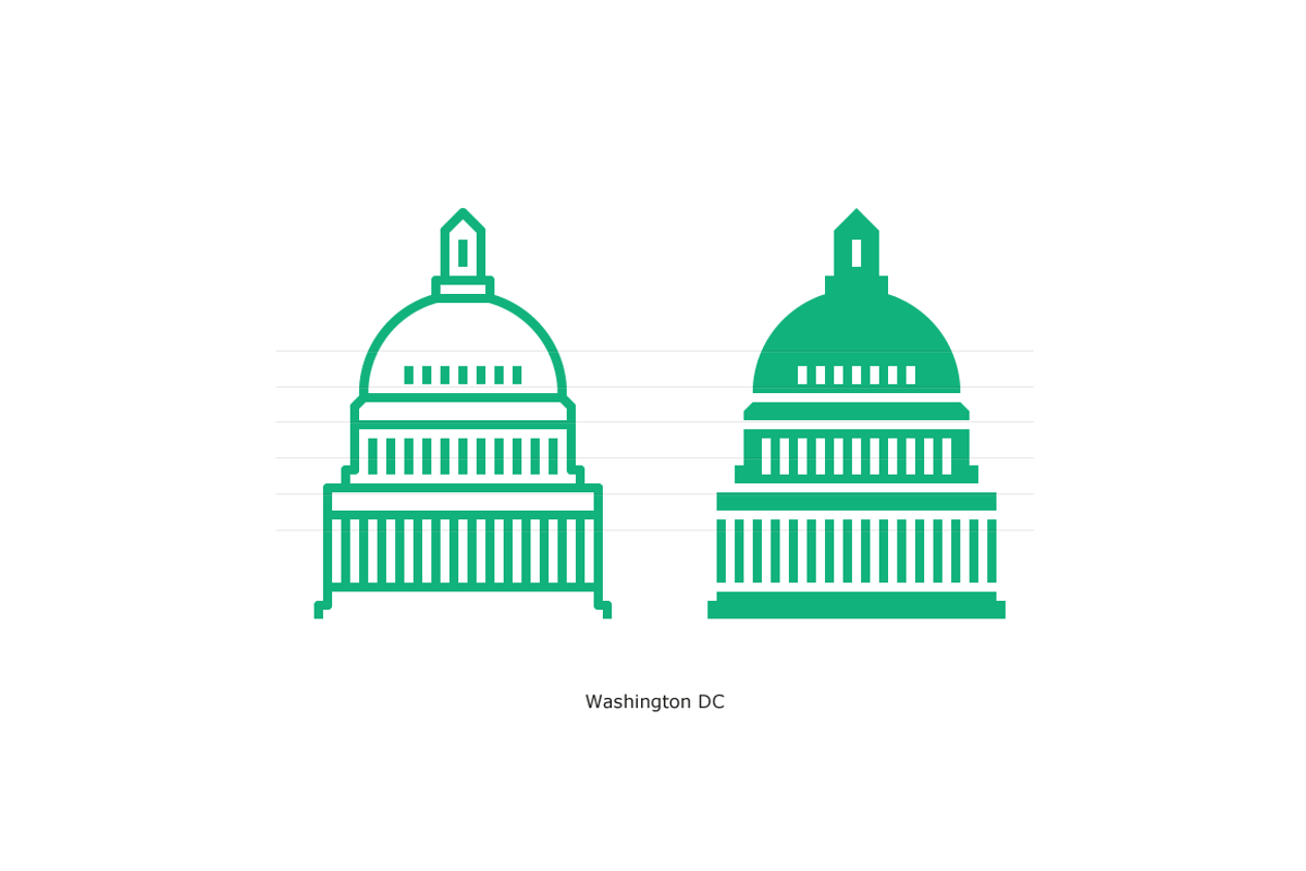 US State Capitols Icon Set, an Outline Icon by Jozsef Balazs-Hegedus (Photo 4 of 6)