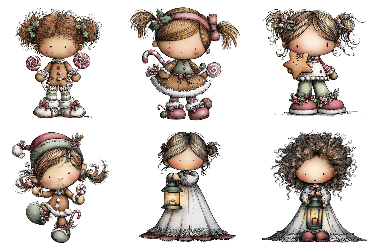 Christmas Candy Elf Clipart, an Illustration by DreamArtGraphic (Photo 5 of 5)