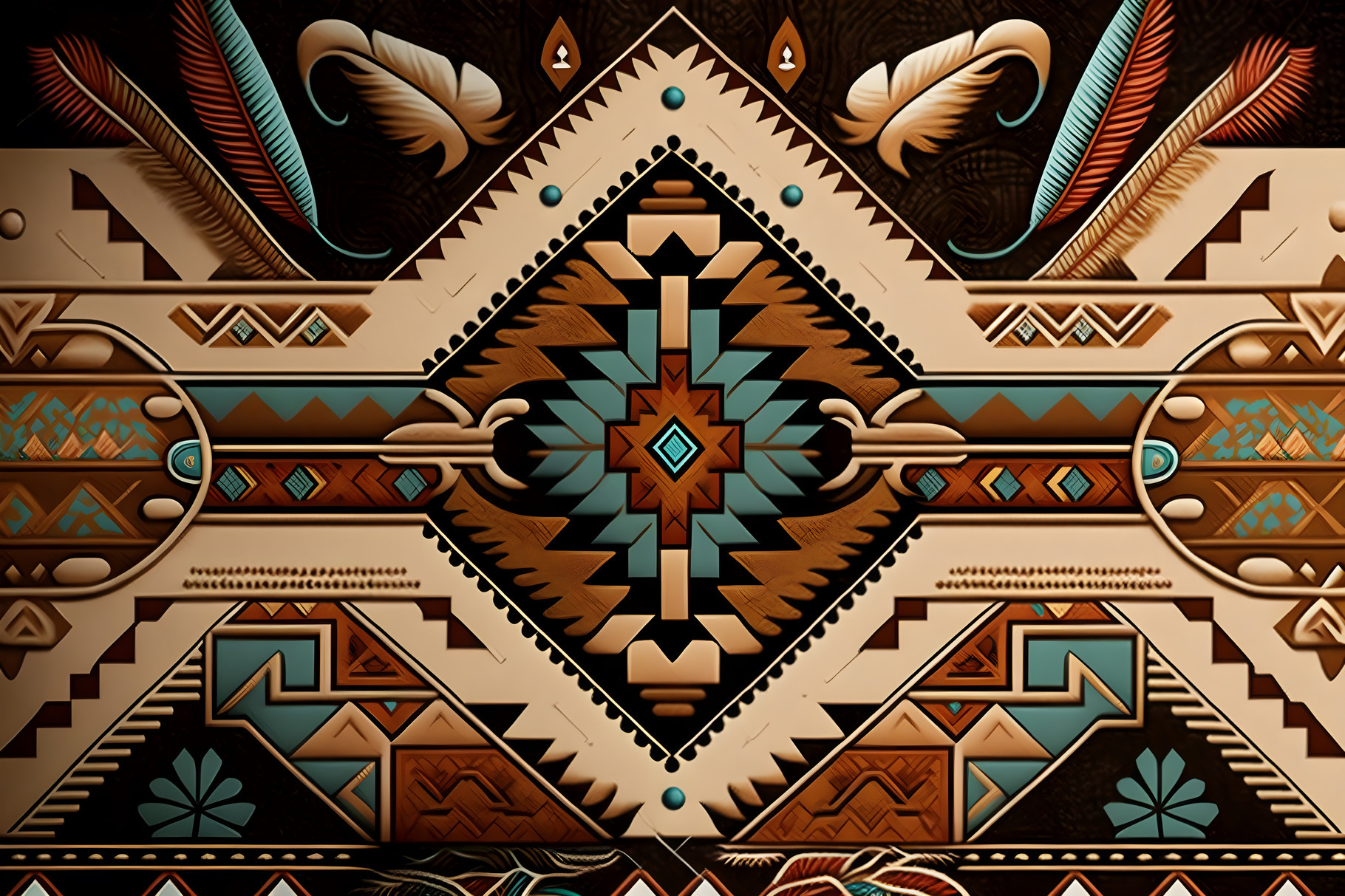 Native American traditional pattern background, an Illustration by ...