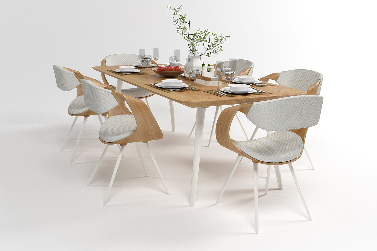 Dining furniture set 1504, a Furniture 3D Model by inDahouze (Photo 3 of 10)