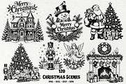 Christmas Scenes SVG Graphics, a Seasonal Illustration by DENIDigitalArtSudio (Thumbnail 1 of 8)