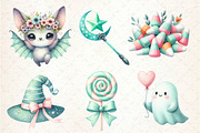 Pastel Mint Halloween Clipart, an Illustration by Dream Creation (Thumbnail 4 of 7)