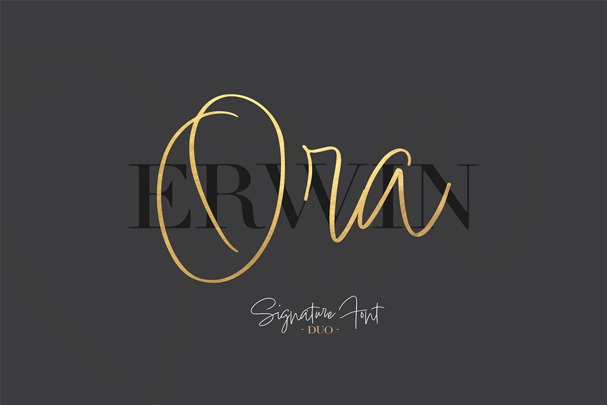 Ora Erwin : Signature Font Duo