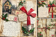 Vintage Christmas Collage Junk, a Background Graphic by Printable Treasure (Thumbnail 3 of 3)