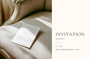 Minimal Wedding Invitation Mockup, an Advertising Mockup by Serenefeeling