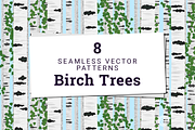 8 Birch Trees Vector Patterns, a Pattern Graphic by Anne Elster Design (Thumbnail 1 of 4)