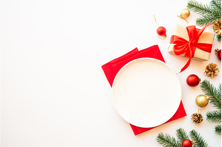 Christmas table setting with plate, a Holiday Photo by Nadia-nb