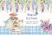 Wisteria Tea Party Watercolor, a Decorative Illustration by Catch the Dream Art (Thumbnail 1 of 13)