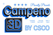Campeno 3D, a Sans Serif Font by Craft Supply Co. (Thumbnail 1 of 8)