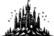 Medieval Castle Silhouette Bundle, an Illustration by Designs_River (Thumbnail 4 of 9)