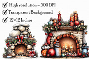 Christmas Fireplace Clipart, an Illustration by Libby Wishes (Thumbnail 5 of 9)