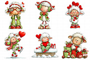 Valentines Quirky Winter Sheep Clipa, an Illustration by Daily.Designs (Thumbnail 8 of 8)