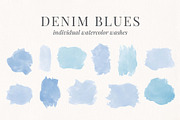 Denim Blue Abstract Watercolor Set, a Texture Graphic by Chelsea Bromley (Thumbnail 2 of 4)