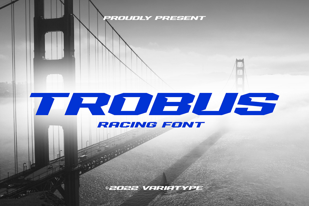 Trobus - Racing Font, a Sans Serif Font by Variatype (Photo 1 of 8)