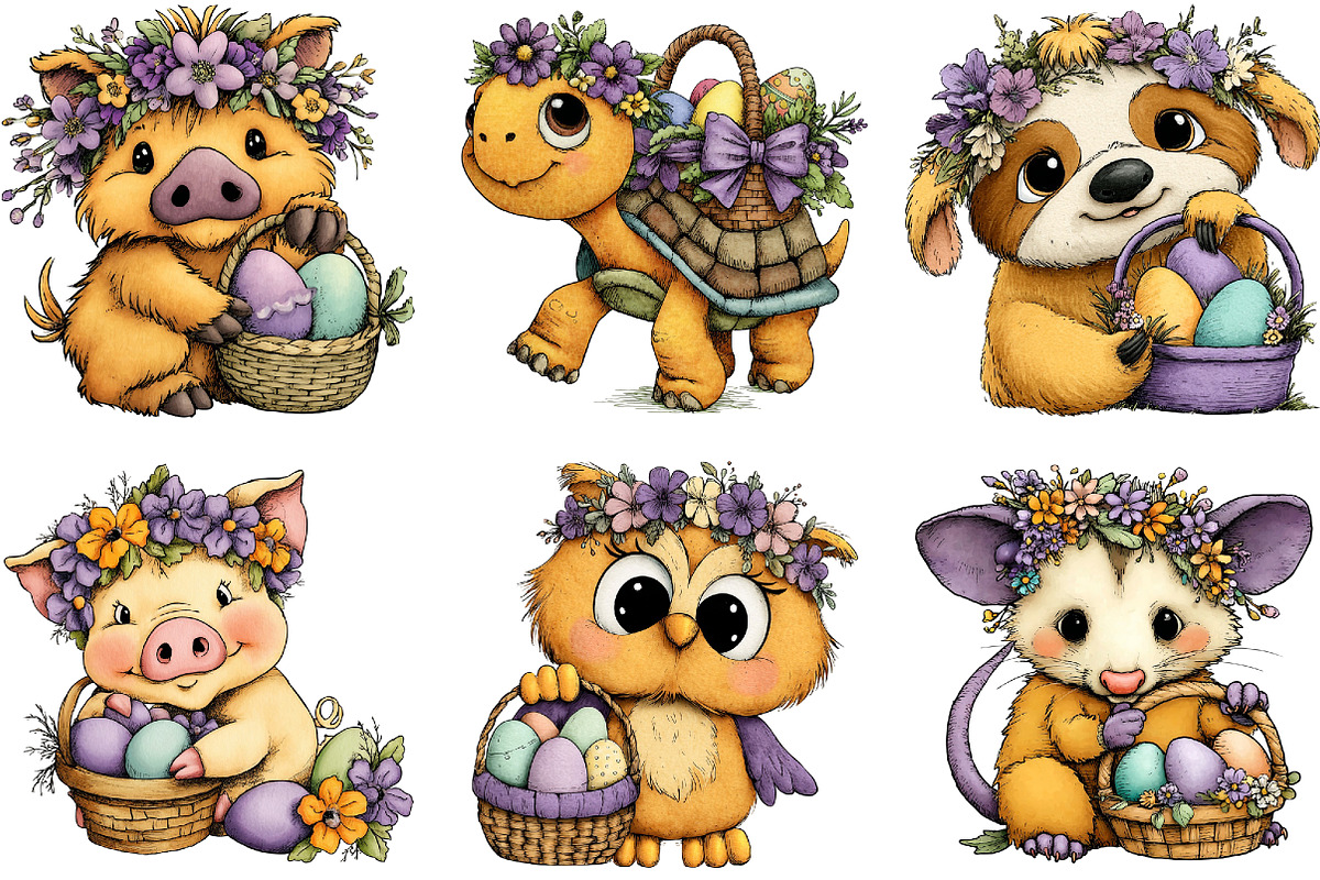 Watercolor Spring animals Illustrati, an Illustration by Sublimation Artist (Photo 6 of 7)