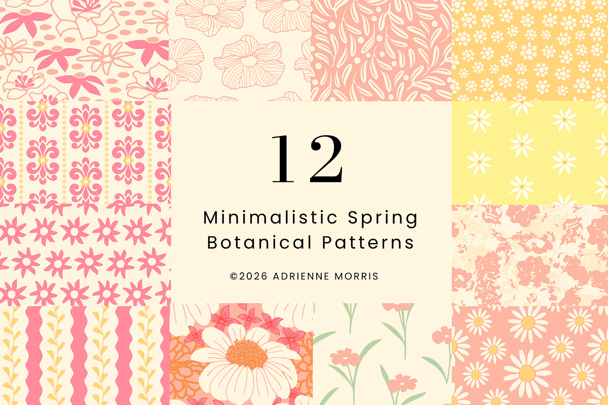 Minimalist Botanical Pattern Bundle, a Pattern Graphic by Adrienne Morris (Photo 2 of 14)