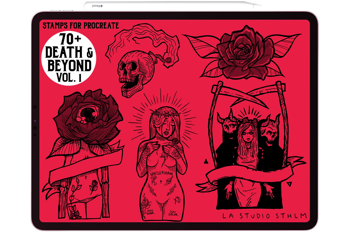Death & Beyond Vol. 1 - Stamp Set, a Brush Add-On by LA Studio Sthlm (Photo 4 of 6)