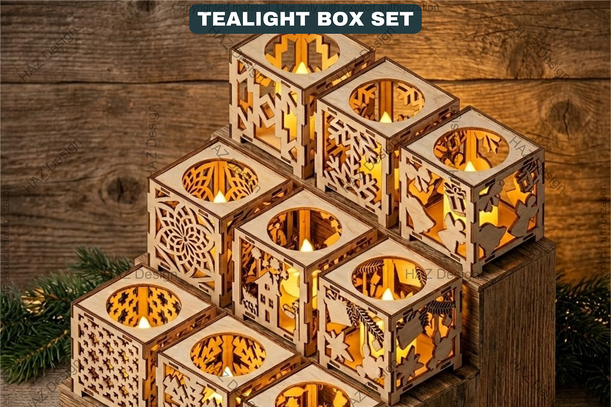 Tealight Holder Boxes SVG Laser Cut, a Graphic by AtacanDigital (Photo 14 of 14)