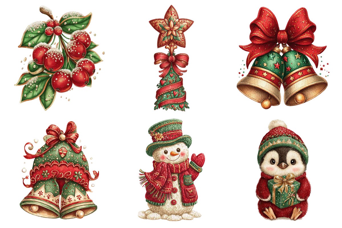Christmas Clipart Bundle, an Illustration by Daily.Designs (Photo 5 of 5)