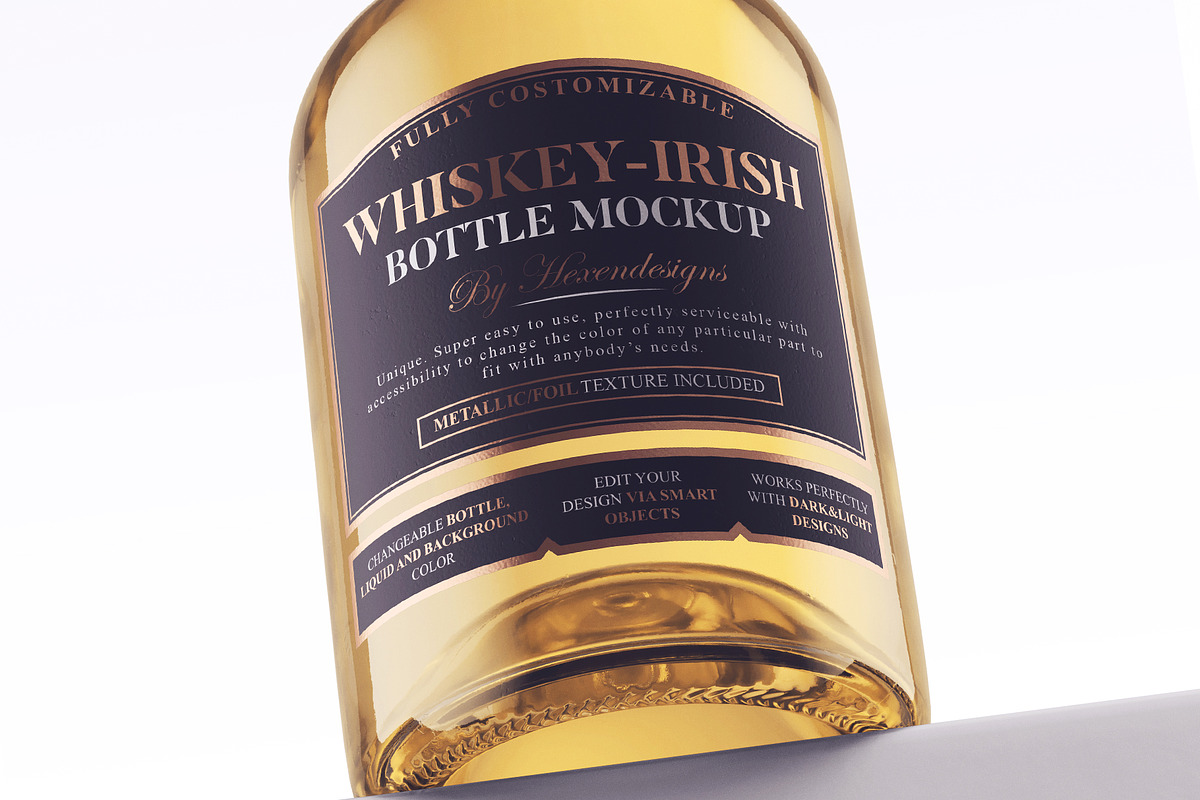 Whiskey-Irish Bottle Mockup, an Advertising Mockup by HexenDesigns (Photo 1 of 12)
