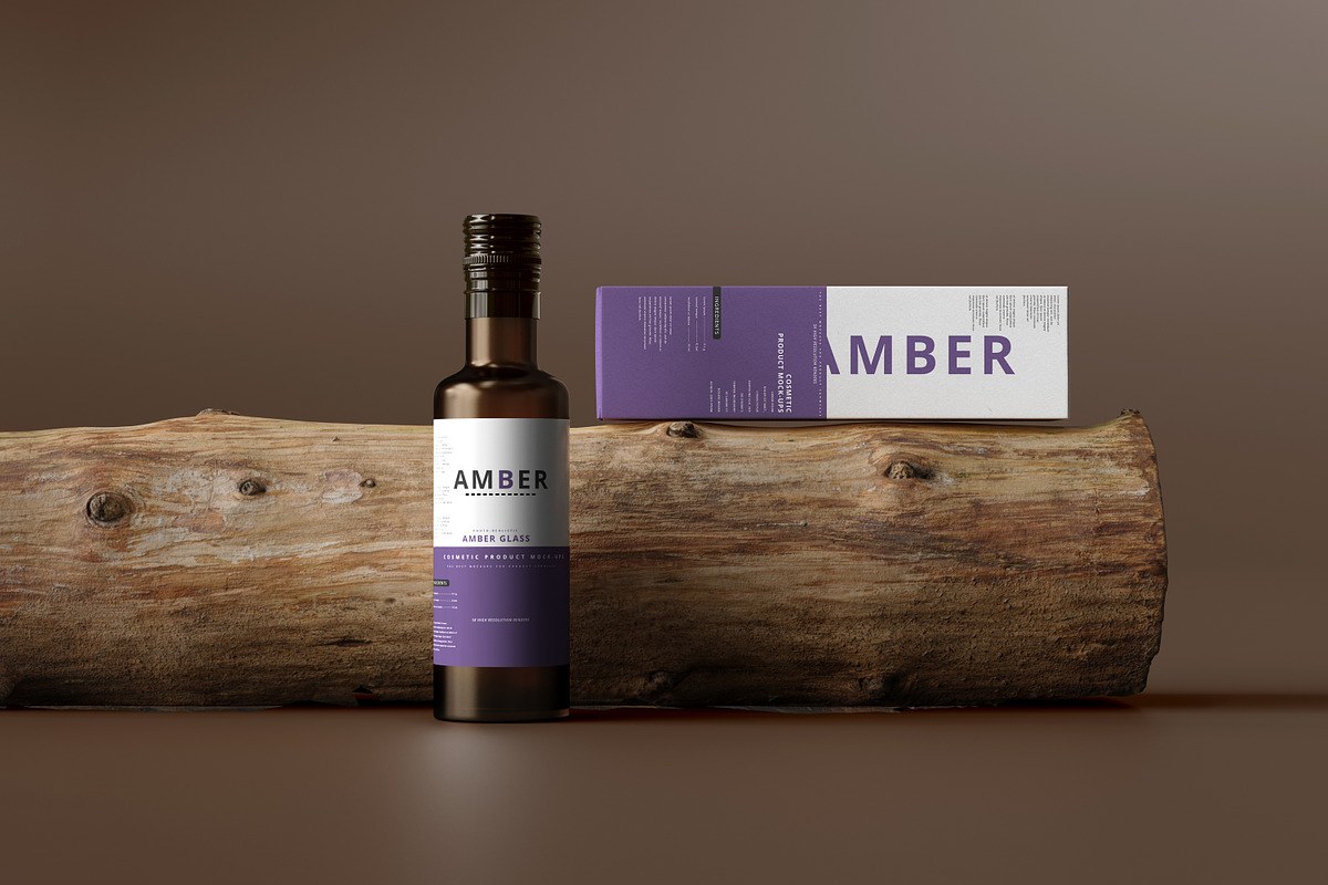 7 in 1 Amber Glass Cosmetic Bundle, a Cups & Container Mockup by pmvch (Photo 73 of 106)