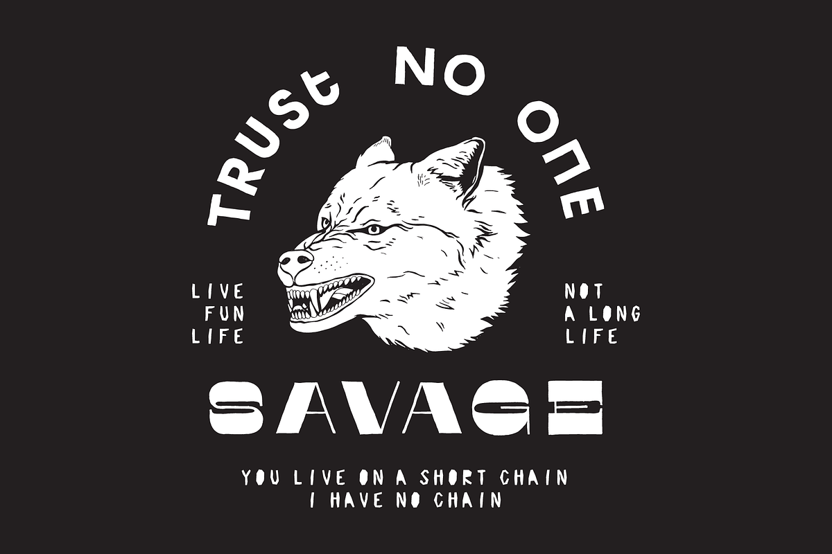Savage Wolf, an Animal Illustration by hand draw (Photo 1 of 2)