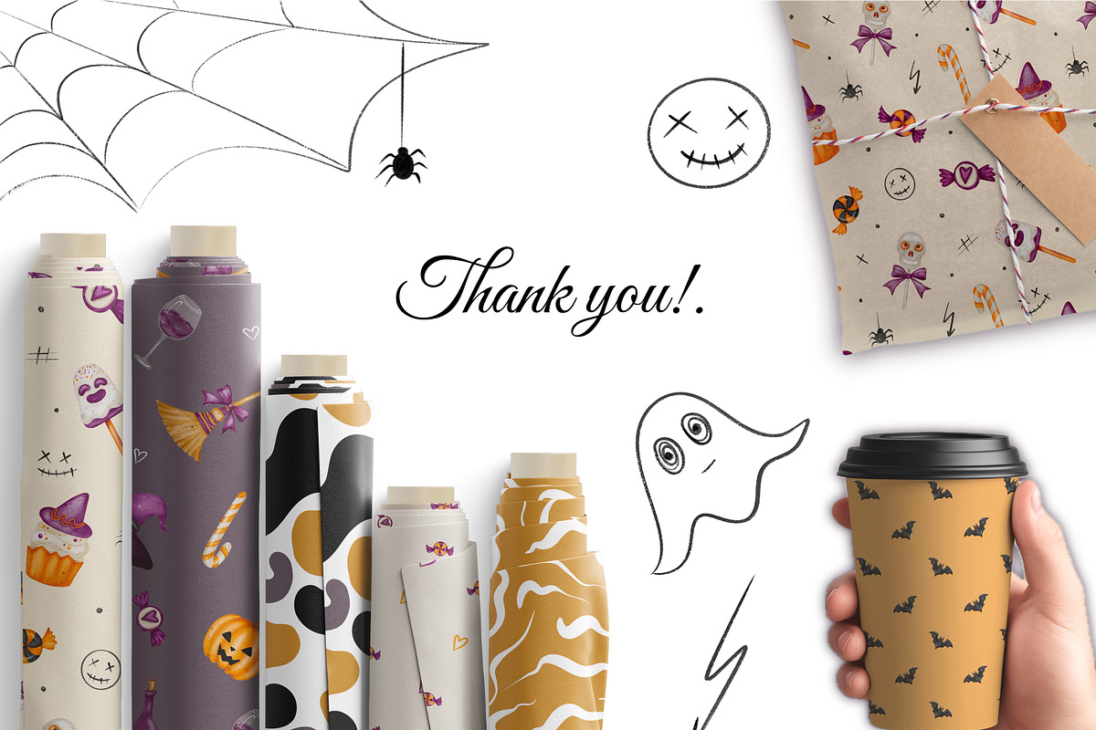 Halloween Watercolor Clipart Set, a Seasonal Illustration by ZabolotnaArt (Photo 8 of 8)
