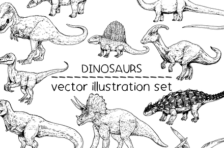 Dinosaurs - vector illustration set, an Animal Illustration by Renée from Studio neetje