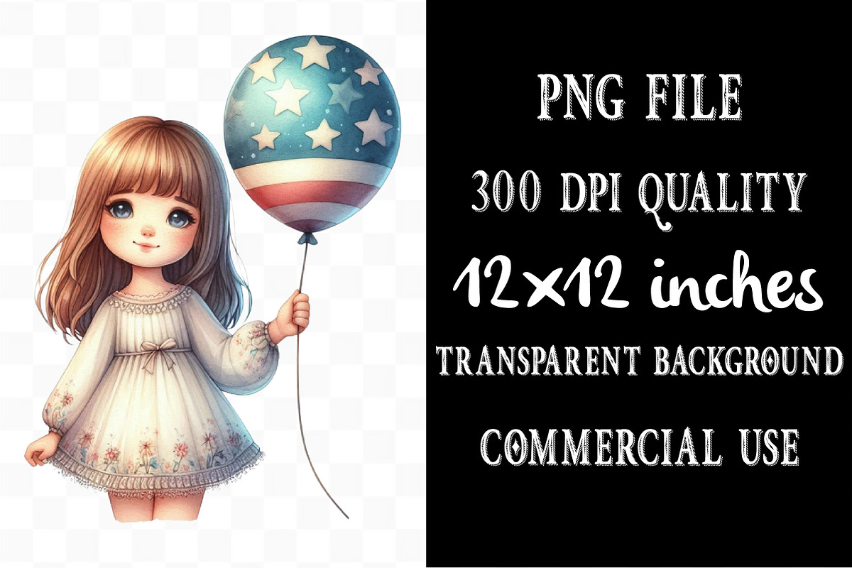 Watercolor Cute Girl Clipart Bundle, an Illustration by Designking (Photo 4 of 4)
