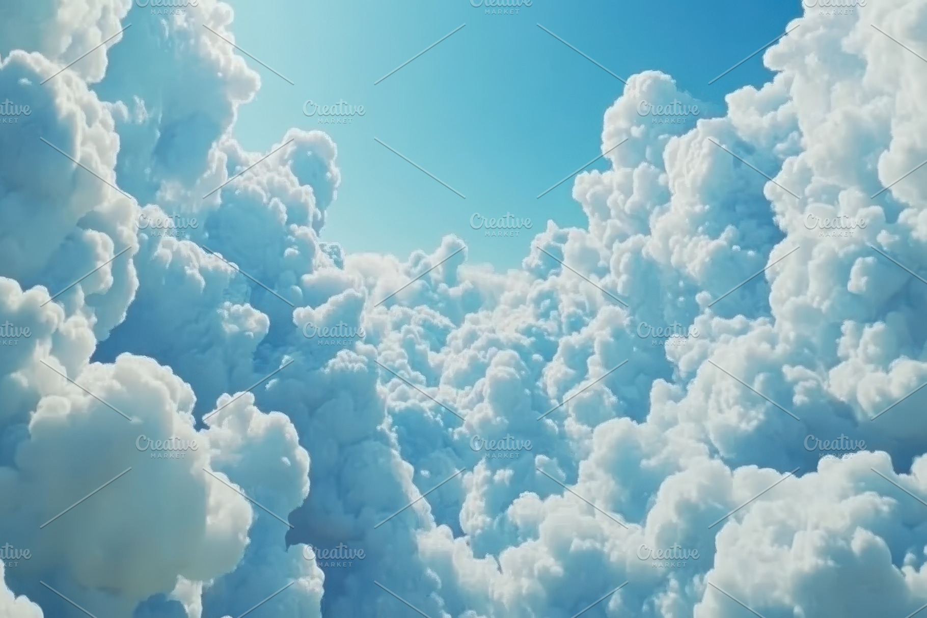 Cumulus clouds drift in a clear blue, a Photo by Iftikhar Alam