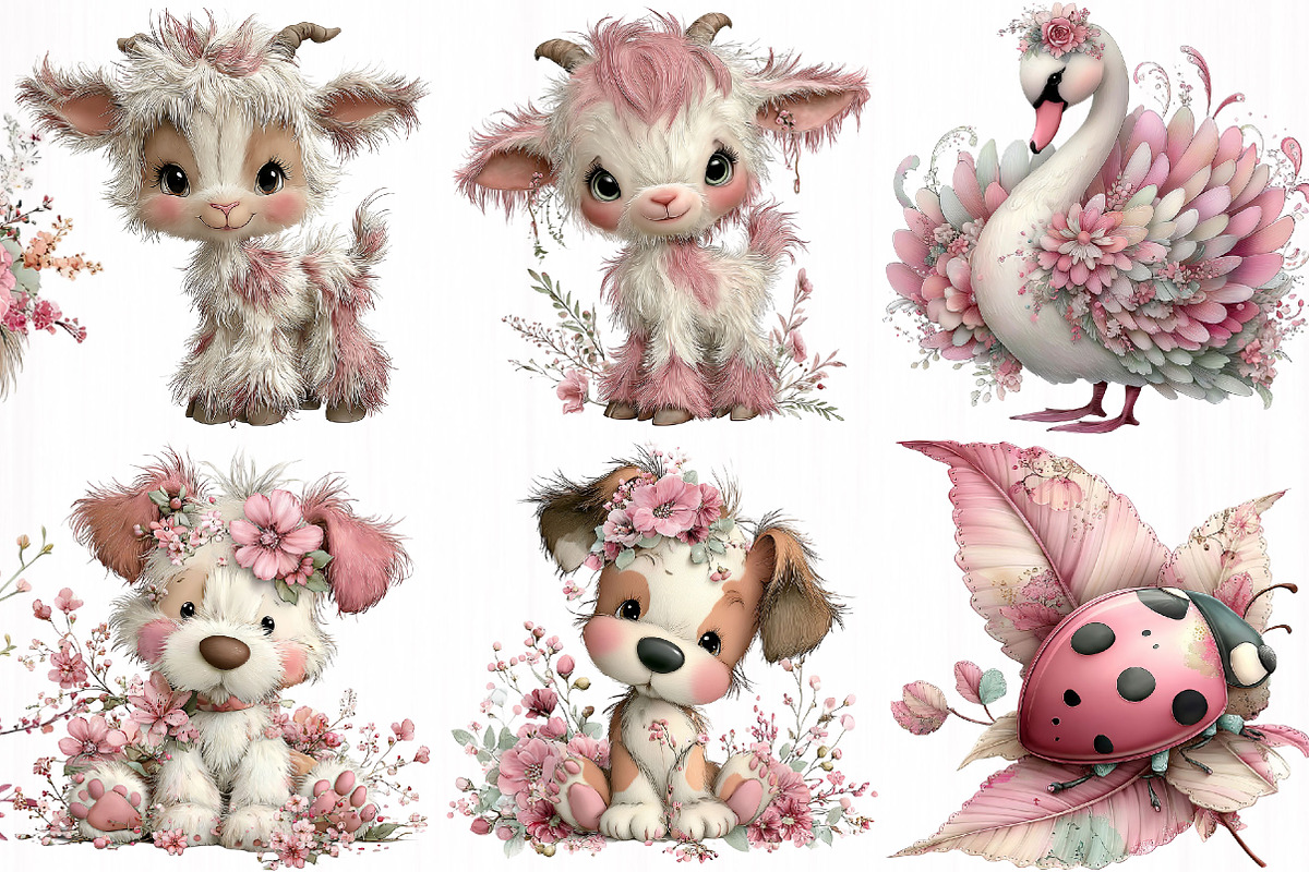 Whimsical Spring Animals Clipart, an Animal Illustration by DreamCafeArt (Photo 4 of 7)