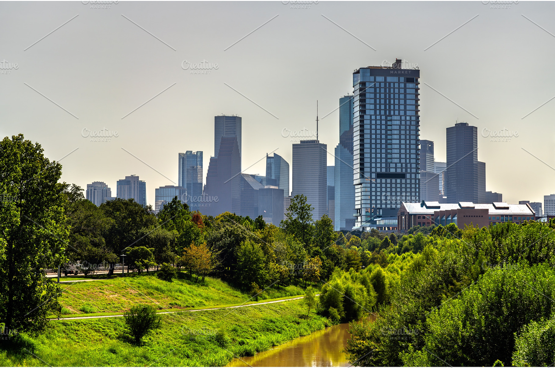 Houston, Texas skyline viewed from, an Architecture Photo by Leonid Andronov