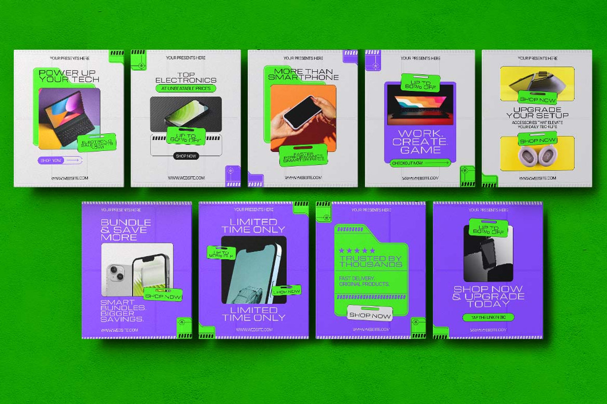 Electronic Sale Instagram Carousel &, a Social Media Template by Attype (Photo 2 of 5)