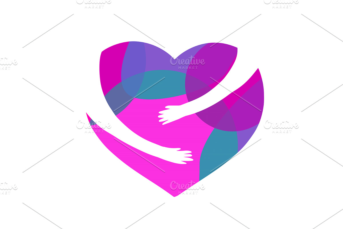 Logo hands hugging heart. hand drawn, an Object Illustration by Nenahliadava Design
