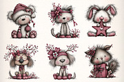 Whimsical Christmas Fluffy Animals, an Illustration by Dream Creation (Thumbnail 5 of 7)