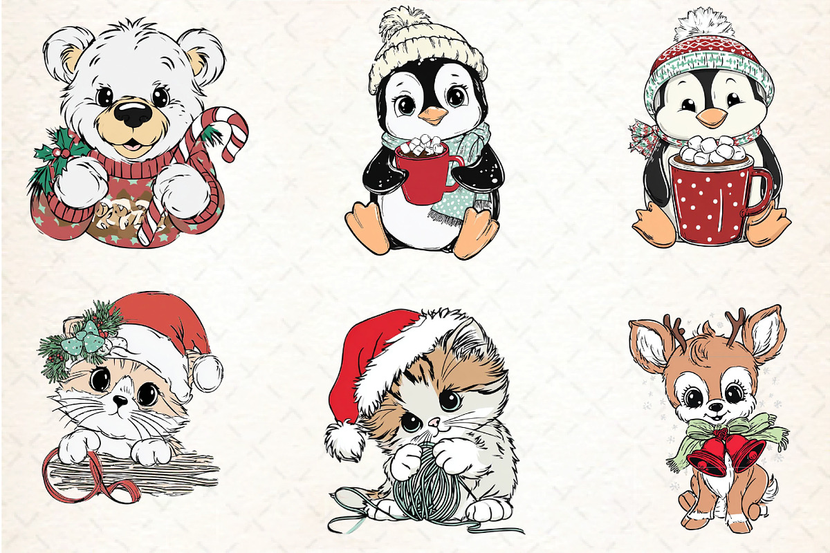Sweet Christmas Clipart Bundle, an Illustration by DreamCafeArt (Photo 3 of 6)